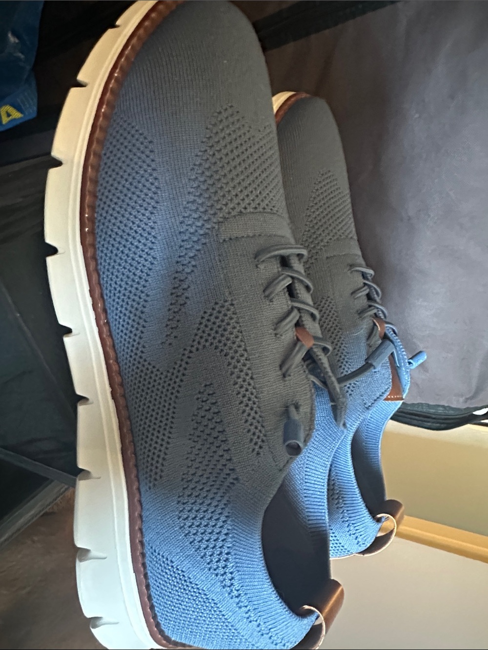 Men's Blue Knit Casual Lace-Up Shoes size 45
